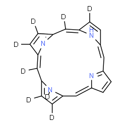 ChemSpider 2D Image | (2,3,5,7,8,10,12,21-~2~H_8_)Porphyrin | C20H6D8N4