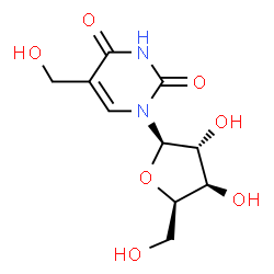 ChemSpider 2D Image | 5-(Hydroxymethyl)-1-(beta-D-xylofuranosyl)-2,4(1H,3H)-pyrimidinedione | C10H14N2O7