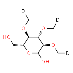 ChemSpider 2D Image | 2,3,4-Tris-O-[(~2~H_1_)methyl]-D-glucopyranose | C9H15D3O6
