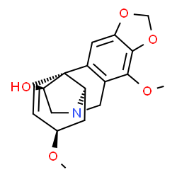 ChemSpider 2D Image | (3beta,11S,19alpha)-3,7-Dimethoxy-1,2-didehydrocrinan-11-ol | C18H21NO5