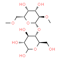 ChemSpider 2D Image | 4-O-(2,6-Di-O-methyl-beta-D-galactopyranosyl)-D-glucopyranose | C14H26O11