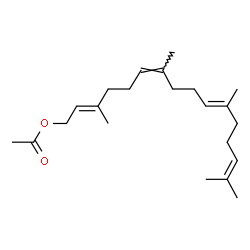 ChemSpider 2D Image | (2E,6Z,10E)-3,7,11,15-Tetramethyl-2,6,10,14-hexadecatetraen-1-yl acetate | C22H36O2