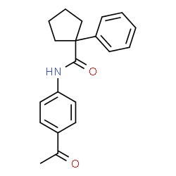 ChemSpider 2D Image | N-(4-Acetylphenyl)-1-phenylcyclopentanecarboxamide | C20H21NO2