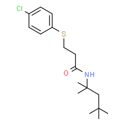 ChemSpider 2D Image | 3-[(4-Chlorophenyl)sulfanyl]-N-(2,4,4-trimethyl-2-pentanyl)propanamide | C17H26ClNOS