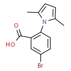 ChemSpider 2D Image | 5-Bromo-2-(2,5-dimethyl-1H-pyrrol-1-yl)benzoic acid | C13H12BrNO2