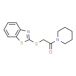 ChemSpider 2D Image | 2-(Benzothiazol-2-ylsulfanyl)-1-piperidin-1-yl-ethanone | C14H16N2OS2