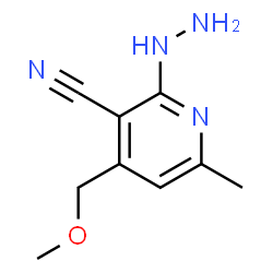 ChemSpider 2D Image | 2-Hydrazino-4-(methoxymethyl)-6-methylnicotinonitrile | C9H12N4O