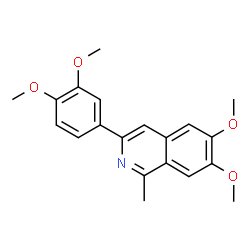 ChemSpider 2D Image | 3-(3,4-Dimethoxyphenyl)-6,7-dimethoxy-1-methylisoquinoline | C20H21NO4