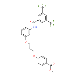 ChemSpider 2D Image | Methyl 4-[3-(3-{[3,5-bis(trifluoromethyl)benzoyl]amino}phenoxy)propoxy]benzoate | C26H21F6NO5