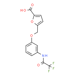 ChemSpider 2D Image | 5-({3-[(Trifluoroacetyl)amino]phenoxy}methyl)-2-furoic acid | C14H10F3NO5