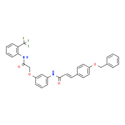 ChemSpider 2D Image | (2E)-3-[4-(Benzyloxy)phenyl]-N-[3-(2-oxo-2-{[2-(trifluoromethyl)phenyl]amino}ethoxy)phenyl]acrylamide | C31H25F3N2O4
