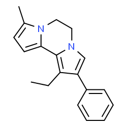 ChemSpider 2D Image | 1-Ethyl-6-methyl-2-phenyl-4,5-dihydro-3a,5a-diaza-as-indacene | C19H20N2