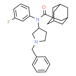 ChemSpider 2D Image | N-(1-Benzyl-3-pyrrolidinyl)-N-(3-fluorophenyl)-1-adamantanecarboxamide | C28H33FN2O