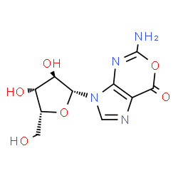 ChemSpider 2D Image | 5-Amino-3-(beta-D-xylofuranosyl)imidazo[4,5-d][1,3]oxazin-7(3H)-one | C10H12N4O6