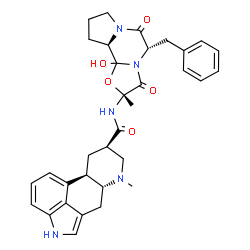 ChemSpider 2D Image | (5'alpha,10alpha,11'alpha,12'xi)-5'-Benzyl-12'-hydroxy-2'-methyl-3',6',18-trioxo-9,10-dihydroergotaman | C33H37N5O5