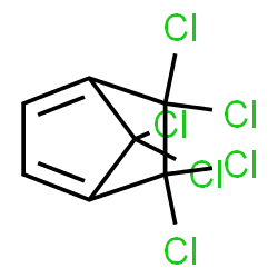 ChemSpider 2D Image | 5,5,6,6,7,7-Hexachlorobicyclo[2.2.1]hepta-1,3-diene | C7H2Cl6