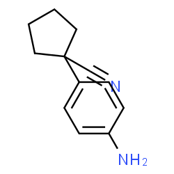 ChemSpider 2D Image | 1-(4-Aminophenyl)cyclopentanecarbonitrile | C12H14N2