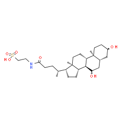 ChemSpider 2D Image | 2-{[(3alpha,5alpha,7beta)-3,7-Dihydroxy-24-oxocholan-24-yl]amino}ethanesulfonic acid | C26H45NO6S