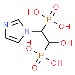 ChemSpider 2D Image | [1-Hydroxy-2-(1H-imidazol-1-yl)-1,2-ethanediyl]bis(phosphonic acid) | C5H10N2O7P2