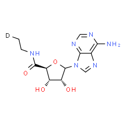 ChemSpider 2D Image | (2S,3S,4R)-5-(6-Amino-9H-purin-9-yl)-N-[(2-~2~H_1_)ethyl]-3,4-dihydroxytetrahydro-2-furancarboxamide (non-preferred name) | C12H15DN6O4