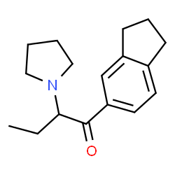 ChemSpider 2D Image | 1-(2,3-Dihydro-1H-inden-5-yl)-2-(1-pyrrolidinyl)-1-butanone | C17H23NO