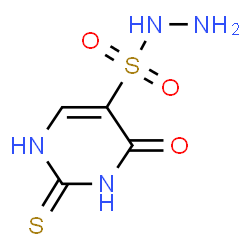 ChemSpider 2D Image | 4-Oxo-2-thioxo-1,2,3,4-tetrahydro-5-pyrimidinesulfonohydrazide | C4H6N4O3S2