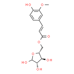 ChemSpider 2D Image | 5-O-[(2E)-3-(4-Hydroxy-3-methoxyphenyl)-2-propenoyl]-D-arabinofuranose | C15H18O8
