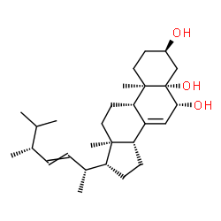 ChemSpider 2D Image | (3alpha,5beta,6beta)-Ergosta-7,22-diene-3,5,6-triol | C28H46O3