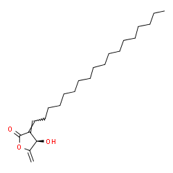 ChemSpider 2D Image | (3E,4R)-4-Hydroxy-5-methylene-3-octadecylidenedihydro-2(3H)-furanone | C23H40O3