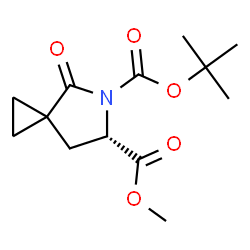 ChemSpider 2D Image | 5-tert-butyl 6-methyl (6s)-4-oxo-5-azaspiro[2.4]heptane-5,6-dicarboxylate | C13H19NO5