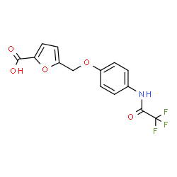 ChemSpider 2D Image | 5-({4-[(Trifluoroacetyl)amino]phenoxy}methyl)-2-furoic acid | C14H10F3NO5