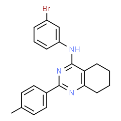 ChemSpider 2D Image | N-(3-Bromophenyl)-2-(4-methylphenyl)-5,6,7,8-tetrahydro-4-quinazolinamine | C21H20BrN3