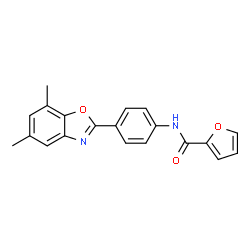 ChemSpider 2D Image | N-[4-(5,7-Dimethyl-1,3-benzoxazol-2-yl)phenyl]-2-furamide | C20H16N2O3