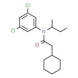 ChemSpider 2D Image | N-sec-Butyl-2-cyclohexyl-N-(3,5-dichlorophenyl)acetamide | C18H25Cl2NO