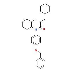 ChemSpider 2D Image | N-[4-(Benzyloxy)phenyl]-3-cyclohexyl-N-(2-methylcyclohexyl)propanamide | C29H39NO2