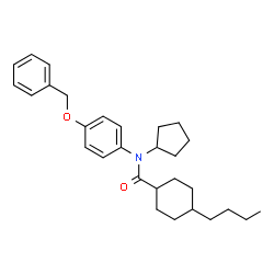 ChemSpider 2D Image | N-[4-(Benzyloxy)phenyl]-4-butyl-N-cyclopentylcyclohexanecarboxamide | C29H39NO2