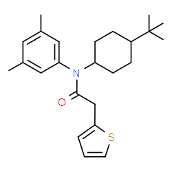 ChemSpider 2D Image | N-(3,5-Dimethylphenyl)-N-[4-(2-methyl-2-propanyl)cyclohexyl]-2-(2-thienyl)acetamide | C24H33NOS