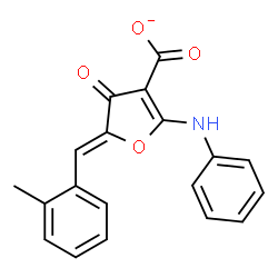 ChemSpider 2D Image | (5Z)-2-Anilino-5-(2-methylbenzylidene)-4-oxo-4,5-dihydro-3-furancarboxylate | C19H14NO4