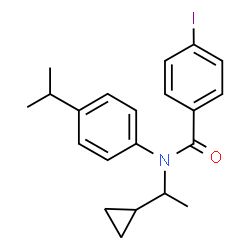 ChemSpider 2D Image | N-(1-Cyclopropylethyl)-4-iodo-N-(4-isopropylphenyl)benzamide | C21H24INO