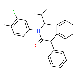 ChemSpider 2D Image | N-(3-Chloro-4-methylphenyl)-N-(3-methyl-2-butanyl)-2,2-diphenylacetamide | C26H28ClNO