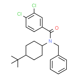 ChemSpider 2D Image | N-Benzyl-3,4-dichloro-N-[4-(2-methyl-2-propanyl)cyclohexyl]benzamide | C24H29Cl2NO