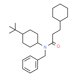 ChemSpider 2D Image | N-Benzyl-3-cyclohexyl-N-[4-(2-methyl-2-propanyl)cyclohexyl]propanamide | C26H41NO