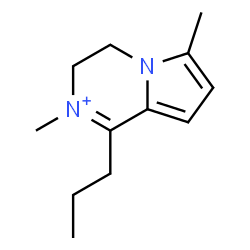 ChemSpider 2D Image | 2,6-Dimethyl-1-propyl-3,4-dihydropyrrolo[1,2-a]pyrazin-2-ium | C12H19N2