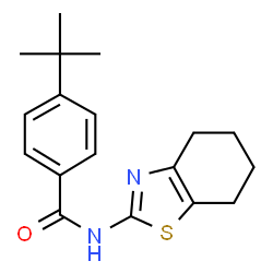 ChemSpider 2D Image | 4-(2-Methyl-2-propanyl)-N-(4,5,6,7-tetrahydro-1,3-benzothiazol-2-yl)benzamide | C18H22N2OS