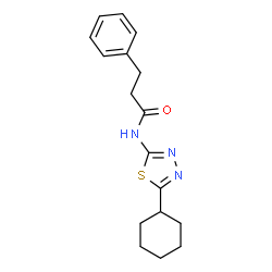 ChemSpider 2D Image | N-(5-Cyclohexyl-1,3,4-thiadiazol-2-yl)-3-phenylpropanamide | C17H21N3OS