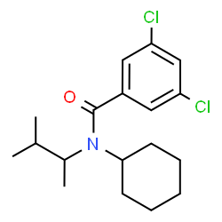ChemSpider 2D Image | 3,5-Dichloro-N-cyclohexyl-N-(3-methyl-2-butanyl)benzamide | C18H25Cl2NO