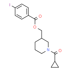 ChemSpider 2D Image | [1-(Cyclopropylcarbonyl)-3-piperidinyl]methyl 4-iodobenzoate | C17H20INO3