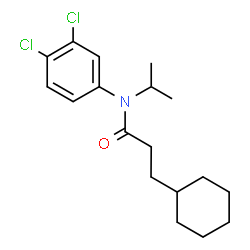 ChemSpider 2D Image | 3-Cyclohexyl-N-(3,4-dichlorophenyl)-N-isopropylpropanamide | C18H25Cl2NO