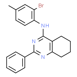 ChemSpider 2D Image | N-(2-Bromo-4-methylphenyl)-2-phenyl-5,6,7,8-tetrahydro-4-quinazolinamine | C21H20BrN3