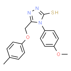 ChemSpider 2D Image | 4-(4-Methoxyphenyl)-5-[(4-methylphenoxy)methyl]-2,4-dihydro-3H-1,2,4-triazole-3-thione | C17H17N3O2S